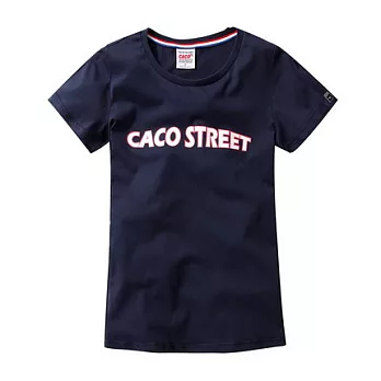 【CACO】CACO ST．美式街頭．ST logo撞色短T(女)M丈青