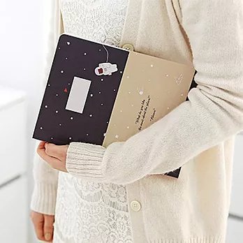 太妃熊趣味條紋筆記本L-深藍宇宙