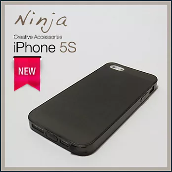 【東京御用Ninja】iPhone 5S/5新款自帶防塵塞型磨砂TPU清水保護套（霧透黑）