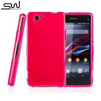 SIMPLE WEAR SONY XPERIA Z1f/Z1 Compact 專用TPU 保護套透桃紅