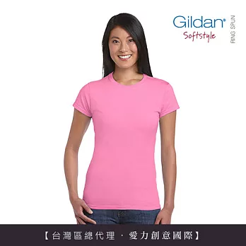 GILDAN 總代理-100%美國棉~美版顯瘦舒棉女短T-Shirt ~XL蜜桃/大尺碼