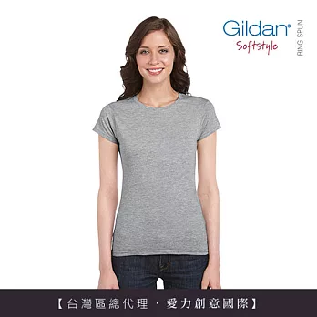 GILDAN 總代理-100%美國棉~美版顯瘦舒棉女短T-Shirt~XL深麻灰/大尺碼