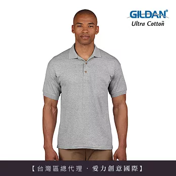 GILDAN 總代理-100%美國棉素面短袖POLO衫~XL麻灰/大尺碼