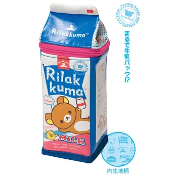 San-X 拉拉熊懶熊超市系列筆袋。牛奶盒。藍