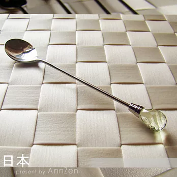 《日本Shinko》日本製-午茶晶鑽系列-翡翠咖啡匙