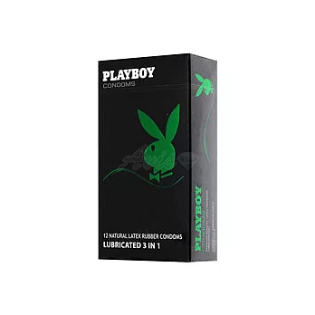 PLAYBOY-花花公子 保險套-曲線顆粒螺紋三合一(12入裝)