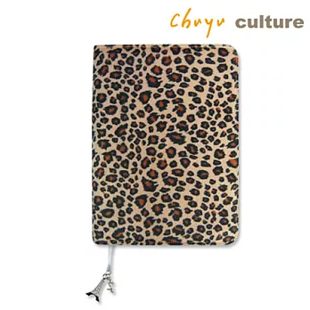 珠友 A5/25K 多功能書衣/書皮/手帳衣-絨毛豹紋咖啡