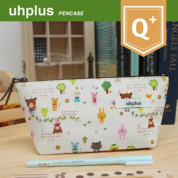 uhplus Q-plus寬底筆袋/ 小熊花園