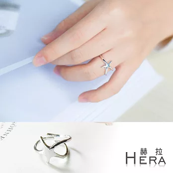 【Hera】赫拉 線條五角海星開口戒指/微調戒(二色任選)時尚銀