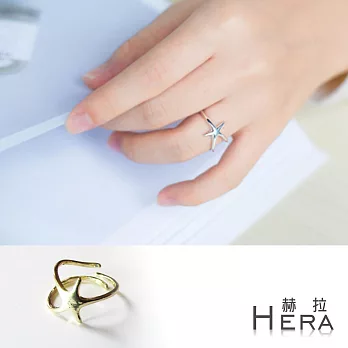 【Hera】赫拉 線條五角海星開口戒指/微調戒(二色任選)魅影金