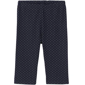 [MUJI 無印良品]女童有機棉混每日兒童服五分緊身褲110深藍紋樣