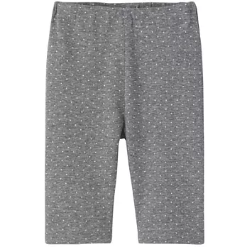 [MUJI 無印良品]女幼有機棉混每日兒童服五分緊身褲90灰紋樣