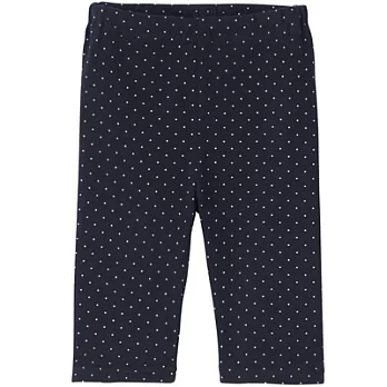 [MUJI 無印良品]女幼有機棉混每日兒童服五分緊身褲90深藍紋樣