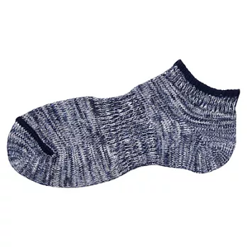 [MUJI 無印良品]直角襪男粗織合撚淺口襪深藍25~27cm