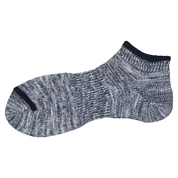 [MUJI 無印良品]直角襪男粗織合撚淺口襪黑色25~27cm