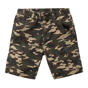 【CACO】CACO ST．美式街頭． 迷彩工作短褲(男)M卡其