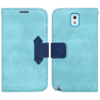 【BIEN】SAMSUNG Note 3 愛丹寧牛仔可立保護皮套 (淡藍)