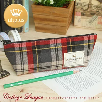 uhplus {COLLEGE LEAGUE} Q-plus 帆船筆袋- Gray Plaid