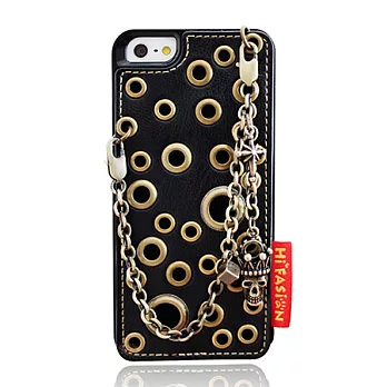 Hi Fasion iPhone 5/5s 鎖鍊搖滾魔換背貼 保護殼喔NO黑