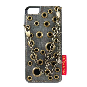 Hi Fasion iPhone 5/5s 鎖鍊搖滾魔換背貼 保護殼雲霧灰