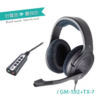 【電競組合】ALTEAM 我聽 GM-592電競耳麥 + TX-7音效卡