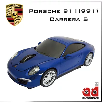 AutoDrive 汽車造型無線滑鼠 - Porsche 911(991) Carrera S (藍)