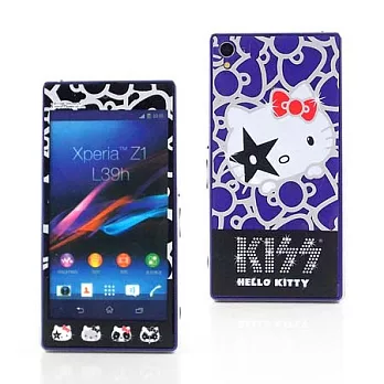 【KISS HELLO KITTY 】 SONY XPERIA Z1雙面彩繪透明保護貼高雅蝴蝶結