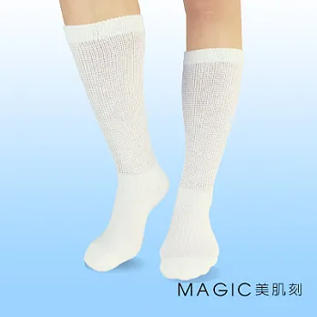 Magic美肌刻-糖尿病足保護襪(半統襪)JG-993白色