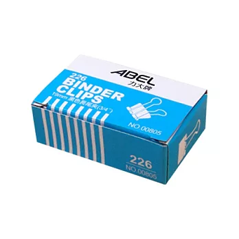 【ABEL】19mm黑色長尾夾-12入