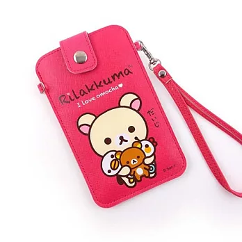 Rilakkuma 拉拉熊/懶懶熊 5吋通用彩繪皮革手機袋玩偶奶油熊