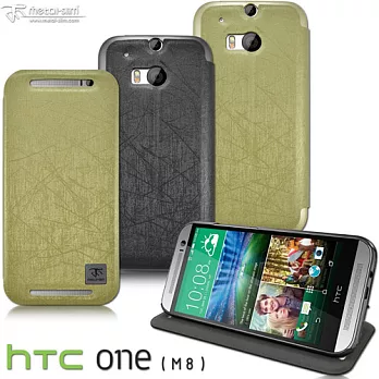 Metal-Slim HTC NEW ONE Plus M8超薄型 立架式側掀皮套真珠黑