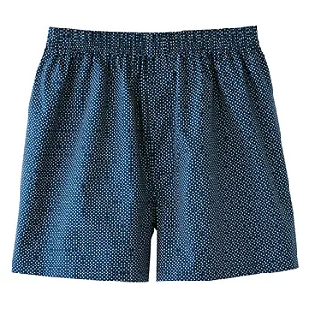 [MUJI 無印良品]男有機棉布帛前開平口褲S煙燻藍紋樣