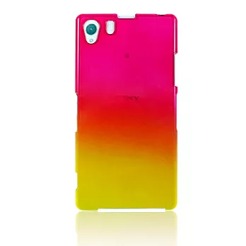 Lilycoco Sony Xperia Z1 炫彩漸層 硬式超薄保護殼黃桃