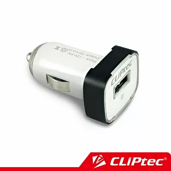 CLiPtec 單孔USB車充白色