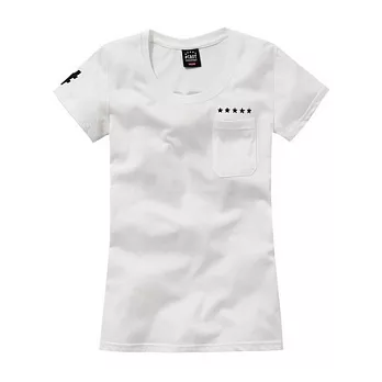 【CACO】CACO ST．美式街頭．口袋星星背數字短T(女)S白