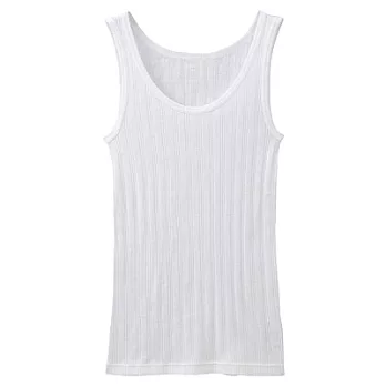 [MUJI 無印良品]女純棉網織無側縫坦克背心L白色