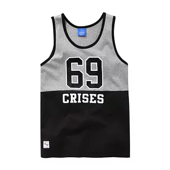 【CACO】CACO ST．美式街頭．69拼接滾邊背心(男)M鐵灰