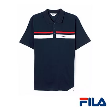 FILA男仕義式活力POLO衫1PON-1409-NV-XL沉穩藍