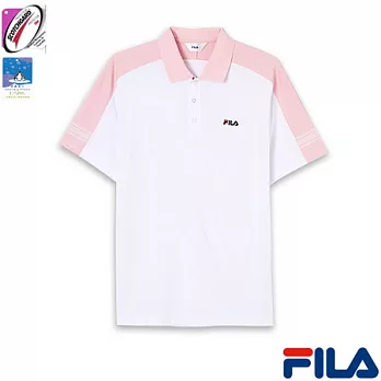 FILA男仕配色吸排POLO衫1PON-1413-WT-M純淨白