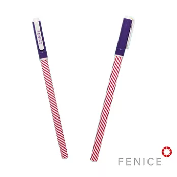 【FENICE】原子筆(黑色筆芯/單支) - 好寫易握超便利紫筆蓋+黑色墨水