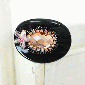 【PinkyPinky Boutique】小宮廷風水鑽抓夾(黑色)