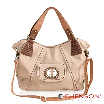 CHENSON 耀眼奢華．撞色CHIC肩斜包(附斜背帶)／金碧輝煌(CG76702-E)