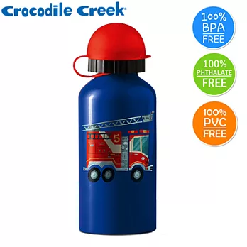 【美國Crocodile Creek】兒童不鏽鋼水瓶(消防車)消防車