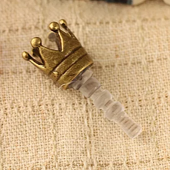 古銅色皇冠防塵塞吊飾‧輕靈之森手工療癒系