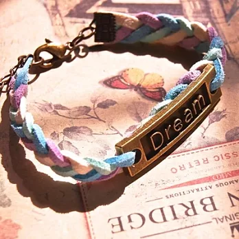 [ 綠綠亞 ] 築夢踏實 方形字牌手環 粉系配色​