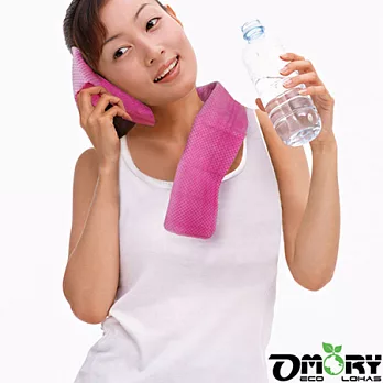 【OMORY】夏日冰涼巾超長80cm(粉色)