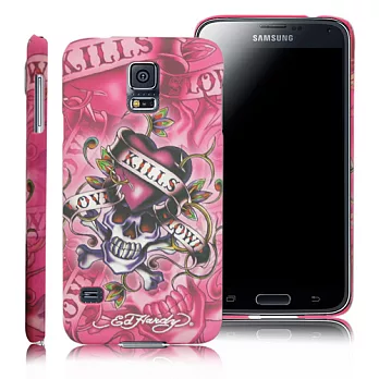 ED HARDY 暗黑LKS粉 SAMSUNG S5保護殼