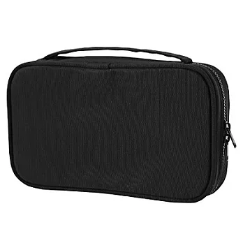 [MUJI 無印良品]尼龍化妝包(附刷具收納)/黑