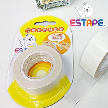【ESTAPE】可再黏貼雙面膠帶19mmx8M(留邊點斷)