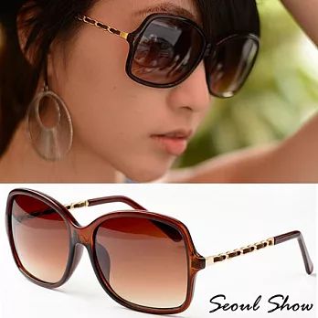 Seoul Show 時尚香香風皮質鍊帶款太陽眼鏡1308茶色